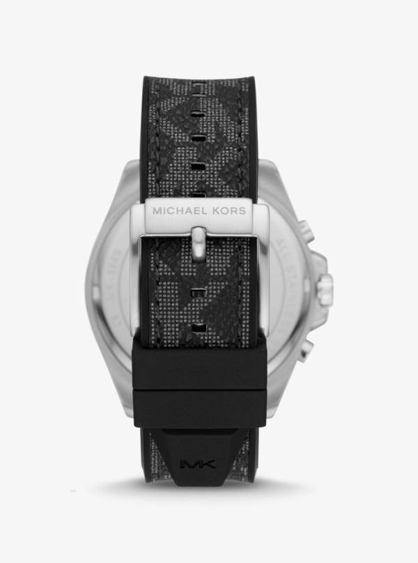 Panske Cierne Hodinky Michael Kors Oversized Brecken Logo and Silver-Tone Čierne - Hodinky Michael Kors Levně | WIDVR-7068